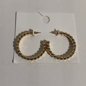 Gold Twisted Half Hoop Earrings